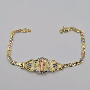 SAINT BENEDICT/ SAN BENITO religious style bracelet three colors Gold-plated 7"inches