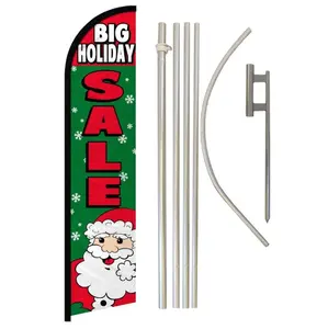 Windless Steel-Aluminium Banner Flag & Pole Complete Kit, 11.5x2.5 ft Super Knitted Polyester, Steel Construction, for Home Supplies Holiday Decor & Outdoor Display Backdrop