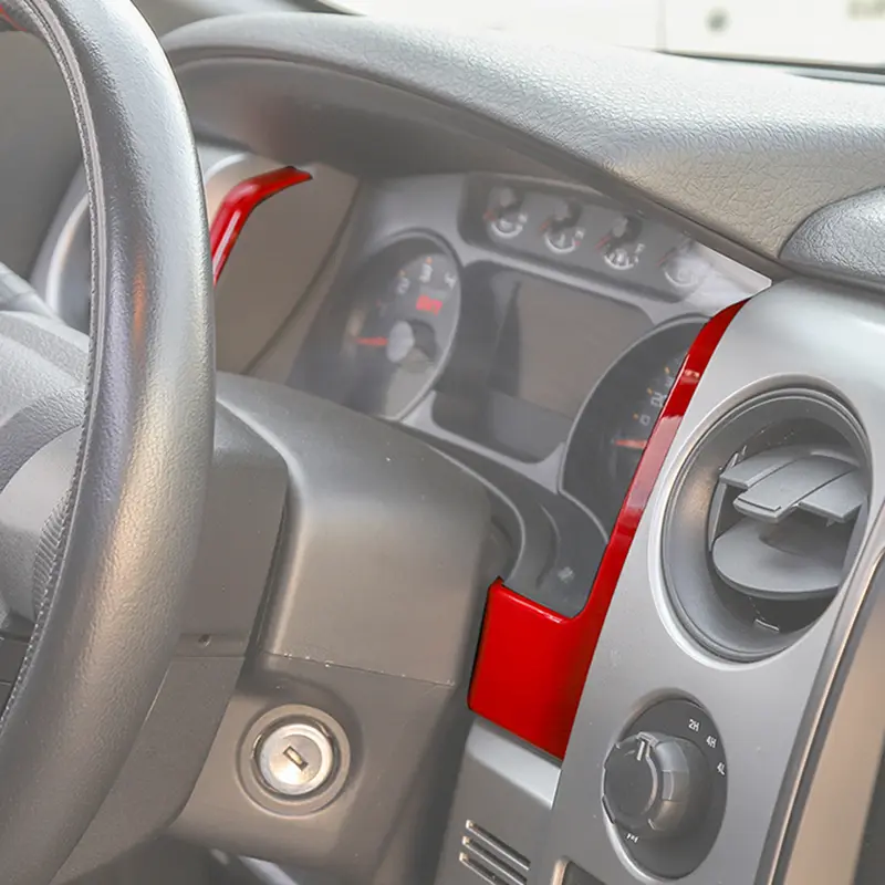 Laser-Cut Polyurethane UV-Resistant Carbon Fiber Dashboard Decor Trim Cover, Car Interior Stickers Kit, Auto Accessories for Ford F150 2009-2014 Vehicles