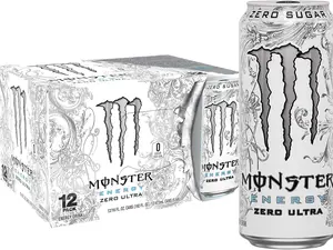 White Monster Energy Zero Ultra, Sugar Free Energy Drink, 16 Ounce | Pack of 12 or Pack of 24