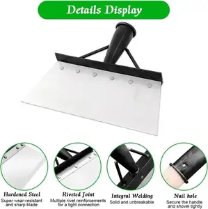 Multi functional cleaning shovel (excluding handle), manganese steel universal outdoor garden cleaning shovel, for cleaning stubborn stickers on walls, floors, sheds, etc outdoorfun Heavy-Duty Stainless fathers day gift ideas