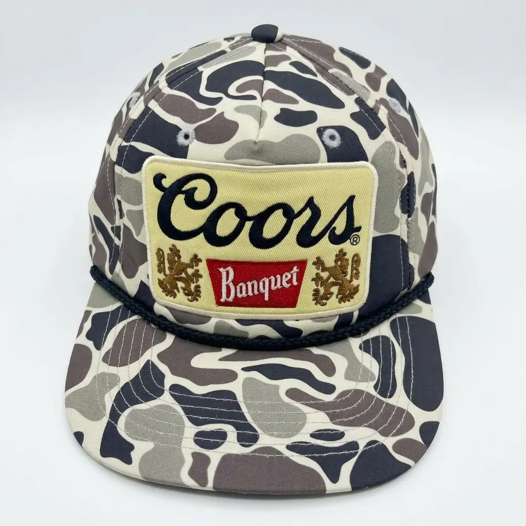 LIMITED EDITION Camo Coors Banquet Hat for Sale | Heritage Outdoor Collection | Premium Embroidered Camo Trucker Cap | Adjustable Snapback Hunting, Fishing, Golf & Country Lifestyle Hat