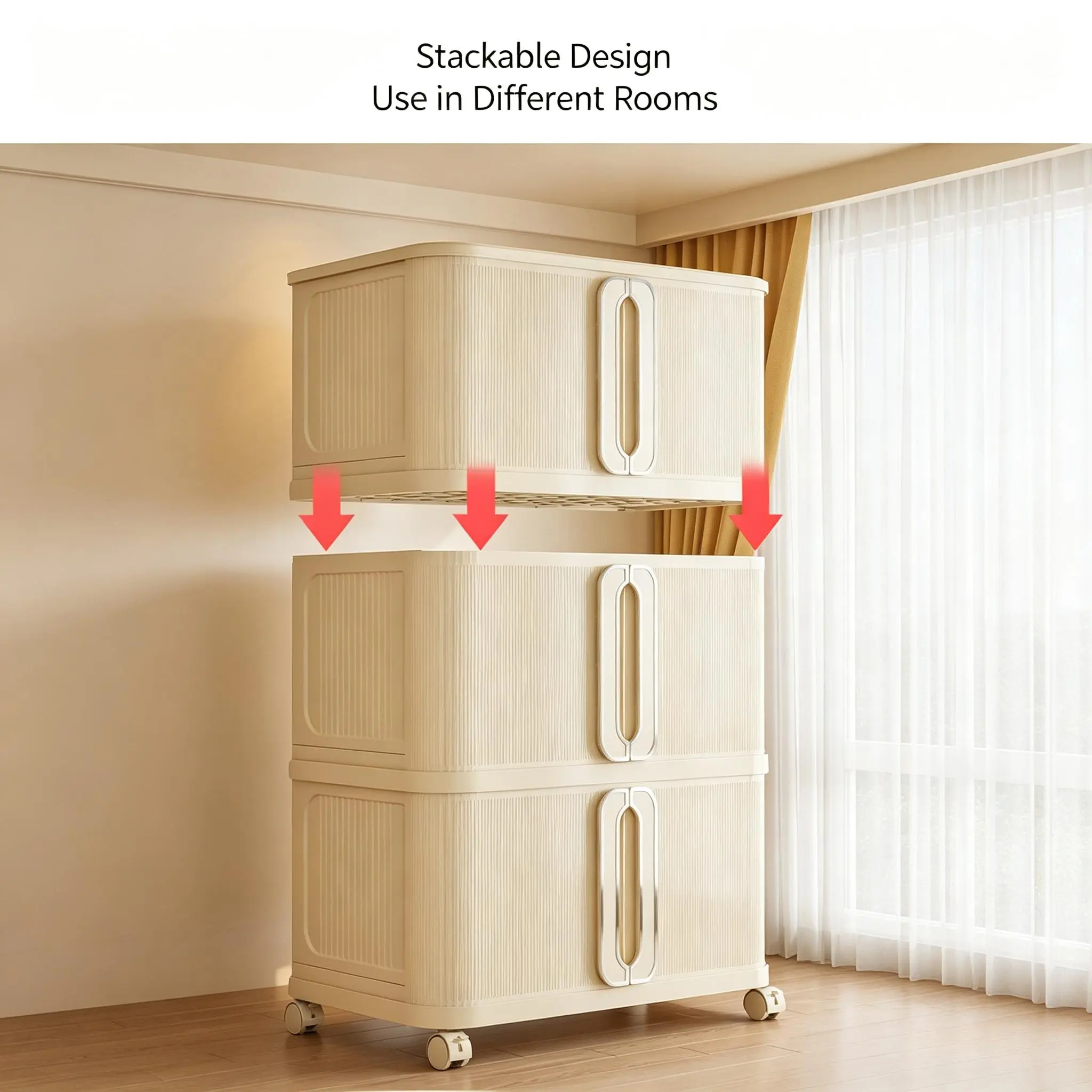 Home storage box for clothes and quilts, wardrobe organizer, living room toy and snack plastic foldable storage and organization bin