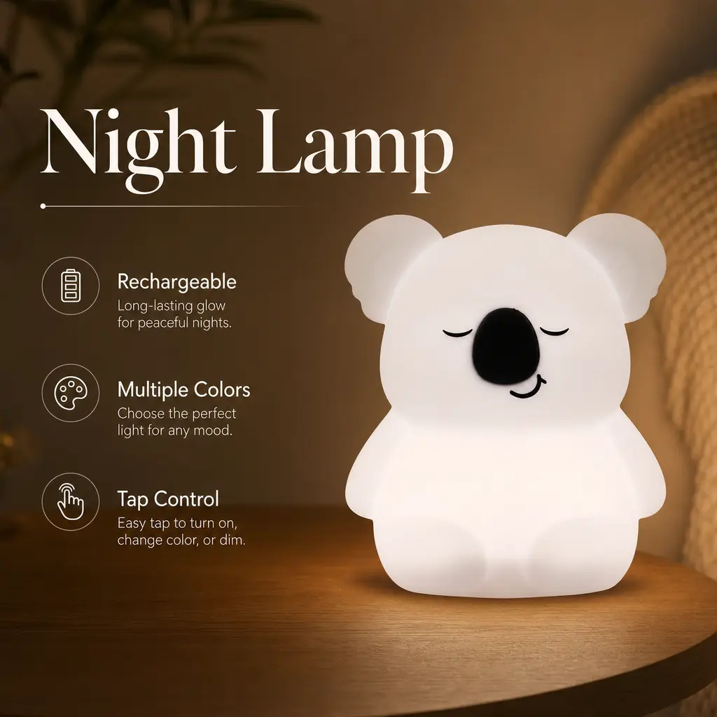 GlobalTrend`s Lamp Rechargable Mini Lamp for Home Decor Soft Light Nightlight Rechg Companion Mini Size Ideal for Any Room