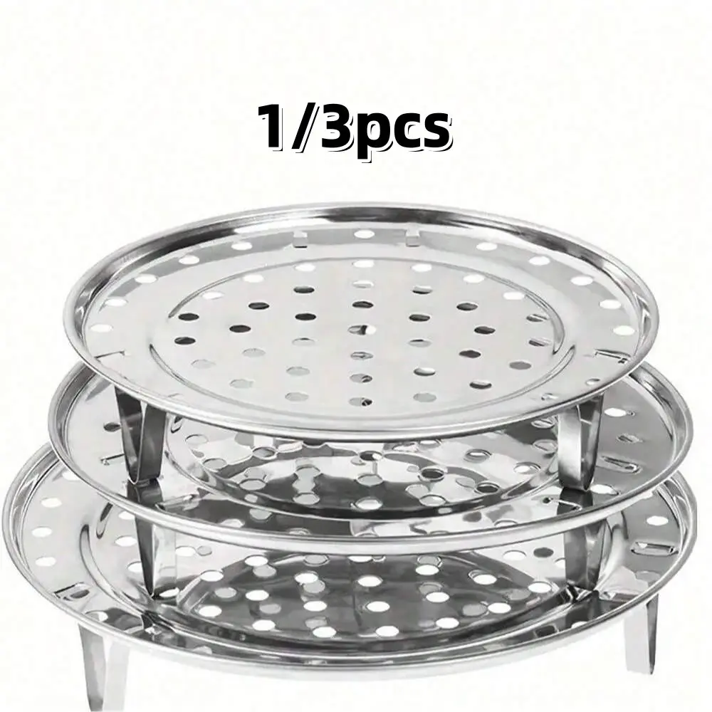 Stainless Steel Steamer Rack Set, Multi-Layer Round Steamer Insert, Can Holder Accessory, Modern Kitchen Accessories, Ideal for Home Kitchen Use, Cookware, Kitchenware