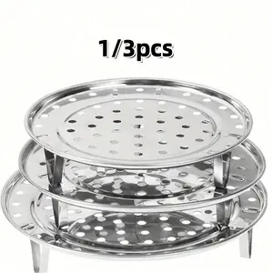 Ldq Stainless Steel Steamer Rack, Multi-Layer Round Steamer Insert with Can Holder, Modern Kitchen Accessories, Perfect for Home Kitchen Storage Pots
