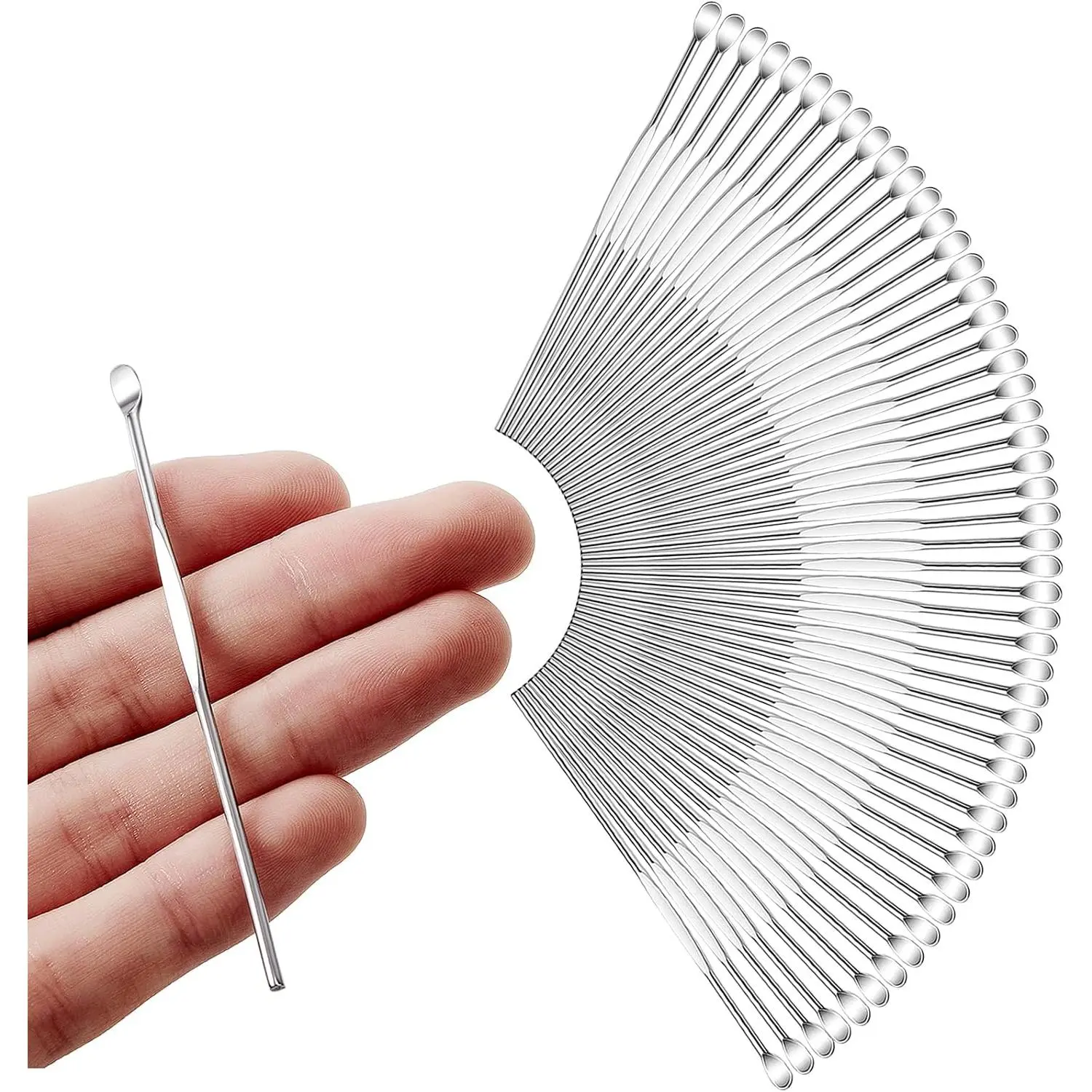 50 Pieces Stainless Steel Wax Carving Tool Clay Sculpting Tools Spoon Carving Kit Clay Tools for Wax Modeling Sculpting and Shaping Engrave Accessories