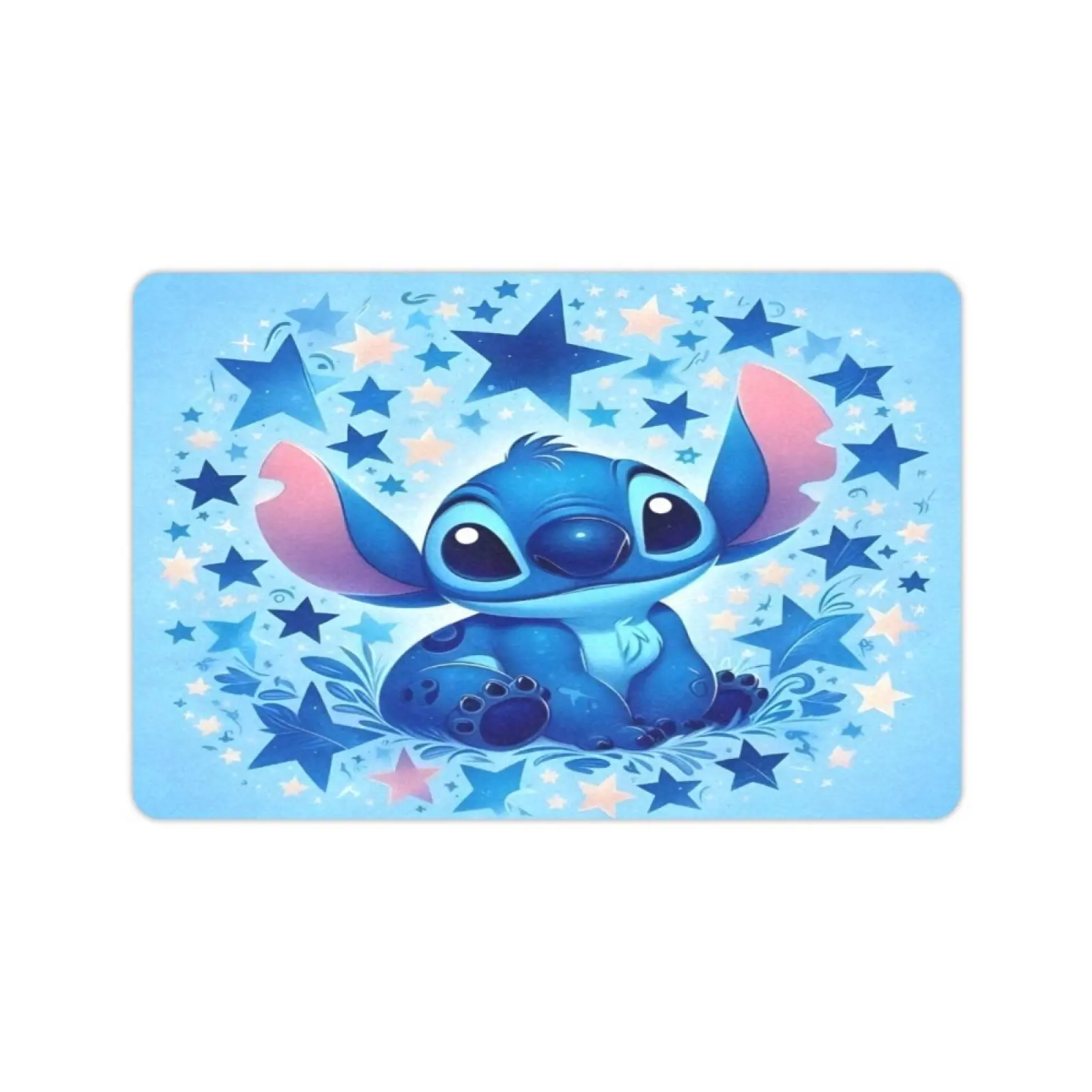 DISNEY CLASSIC Cute Starry Stitch Cartoon Doormat, Non Slip Low Profile Floor Rug, Anime Star Print Indoor Outdoor Entrance Mat For Home Bedroom Decor