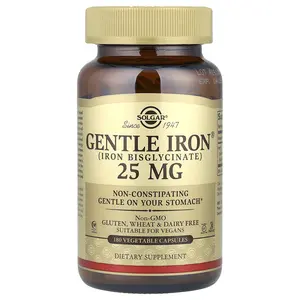Solgar Gentle Iron®, 25 mg, 180 Vegetable Capsules