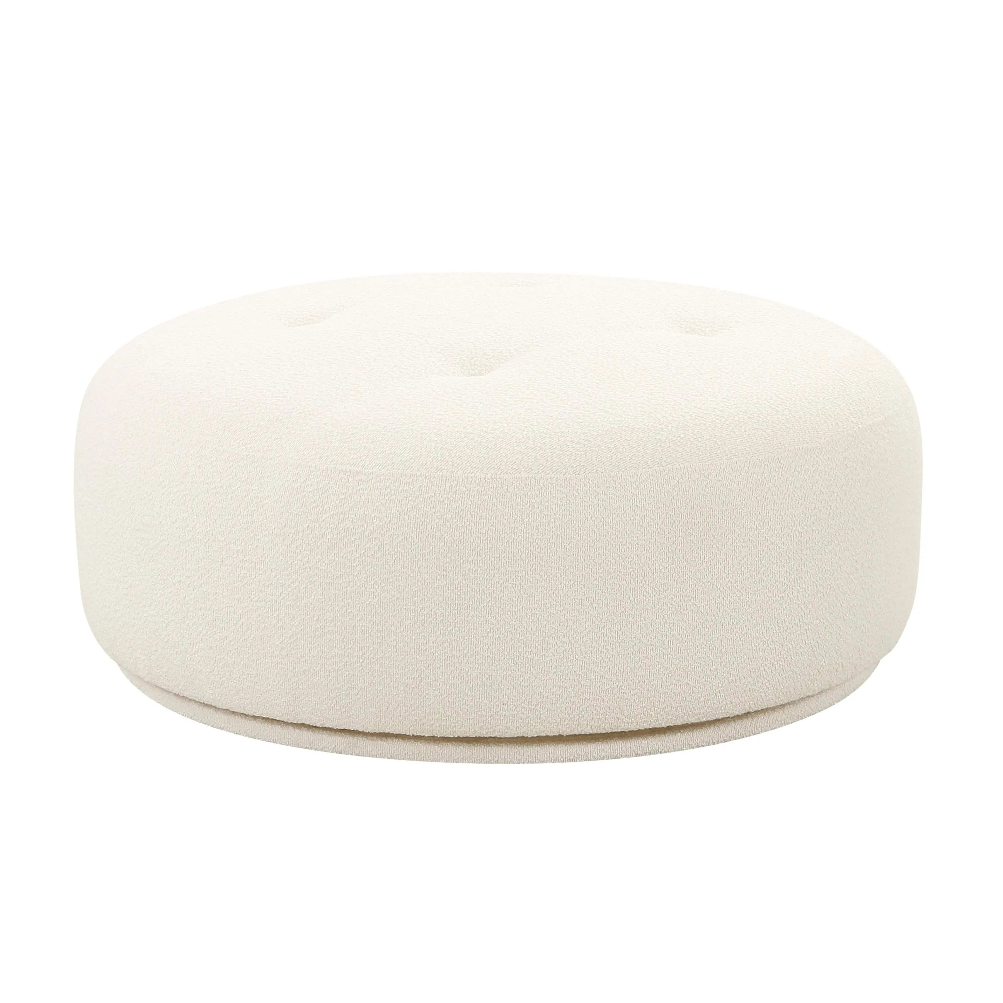 Fickle Cream Performance Boucle Swivel Ottoman Fickle Cream Performance Boucle Swivel Ottoman