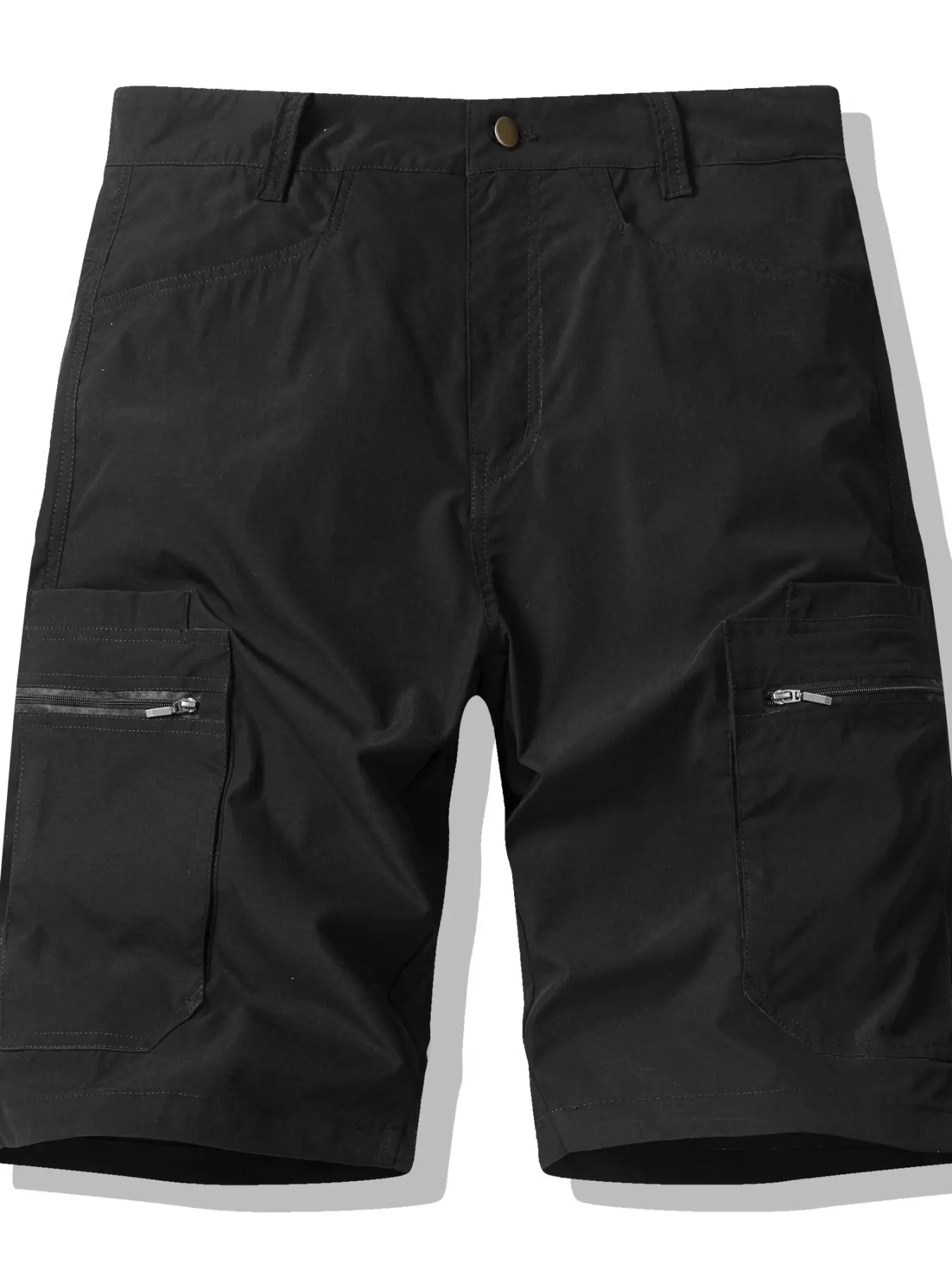 1 Pair Men's Plain Tactical Cargo Shorts, Stretchy Ripstop Work Shorts with Multiple Pockets, Durable Outdoor Utility Shorts for Construction, Hiking, Summer Casual Wear for Big & Tall, Casual Fashion Shorts