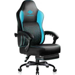 PUKAMI Big and Tall Gaming Chair 400lb Weight Capacity,Gamer Chairs for Adults,Video Game Chair wth Footrest,Racing Style Computer Gamer Chair with Headrest and Lumbar Support