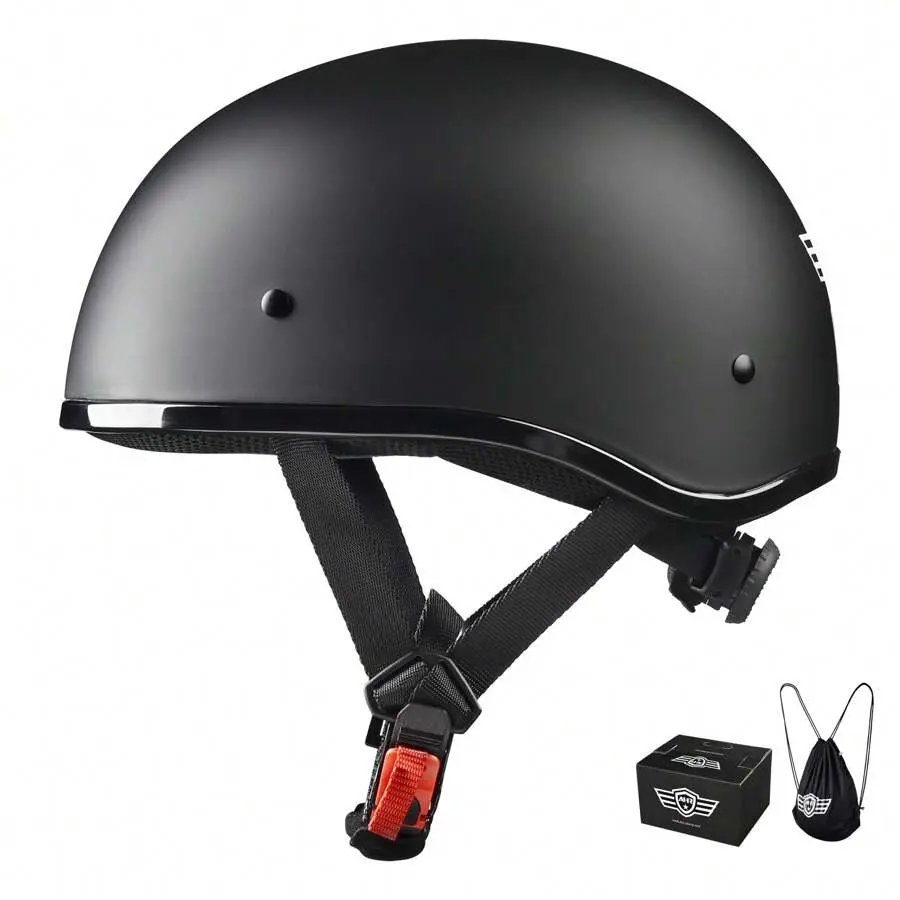 AHR Half Face Motorcycle Helmet Bike Chopper Cruiser Scooter DOT Approved