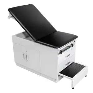 VEVOR Pro Medical Exam Table, Medical Examination Bed with Adjustable Backrest, Physical Therapy Exam Table with Locking Cabinet, 2 Drawers, Paper Roll Dispenser, Step Stool Leg Rest, 500LBS Loading