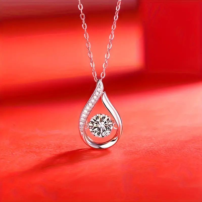 Elegant Rhinestone Pendant Necklace for Women, Minimalist Solitaire Clavicle Chain, Bling Stylish Accessory, Birthday Gift Jewelry