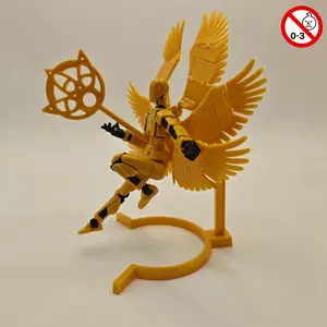 Cool Six-Winged Angel Doll Model, Jointed Action Figure with Weapon, Birthday Gift for Boys and Girls, Full Color Set, Articulated Figures