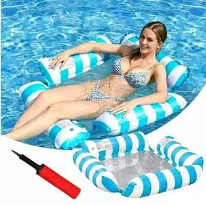 2026 New Summer Inflatable Pool Floating Chair Lounge Chair Adult Floating, Striped Pattern Floating Hammock Suitable for Pool Party Summer Water Fun lounger float