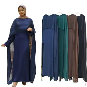 Two piece set, paired with elegant long robe  - comfortable and stylish design batwing abaya batwing  abaya