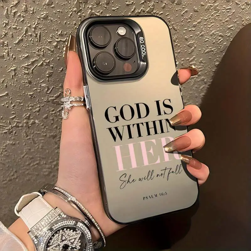 Pink Bible Psalms Quotes Christian Pattern Case for iPhone 16/15/14/13/12/11 Pro Max XR XS E Plus Shockproof Drop Protection Durable PC Smartphone C