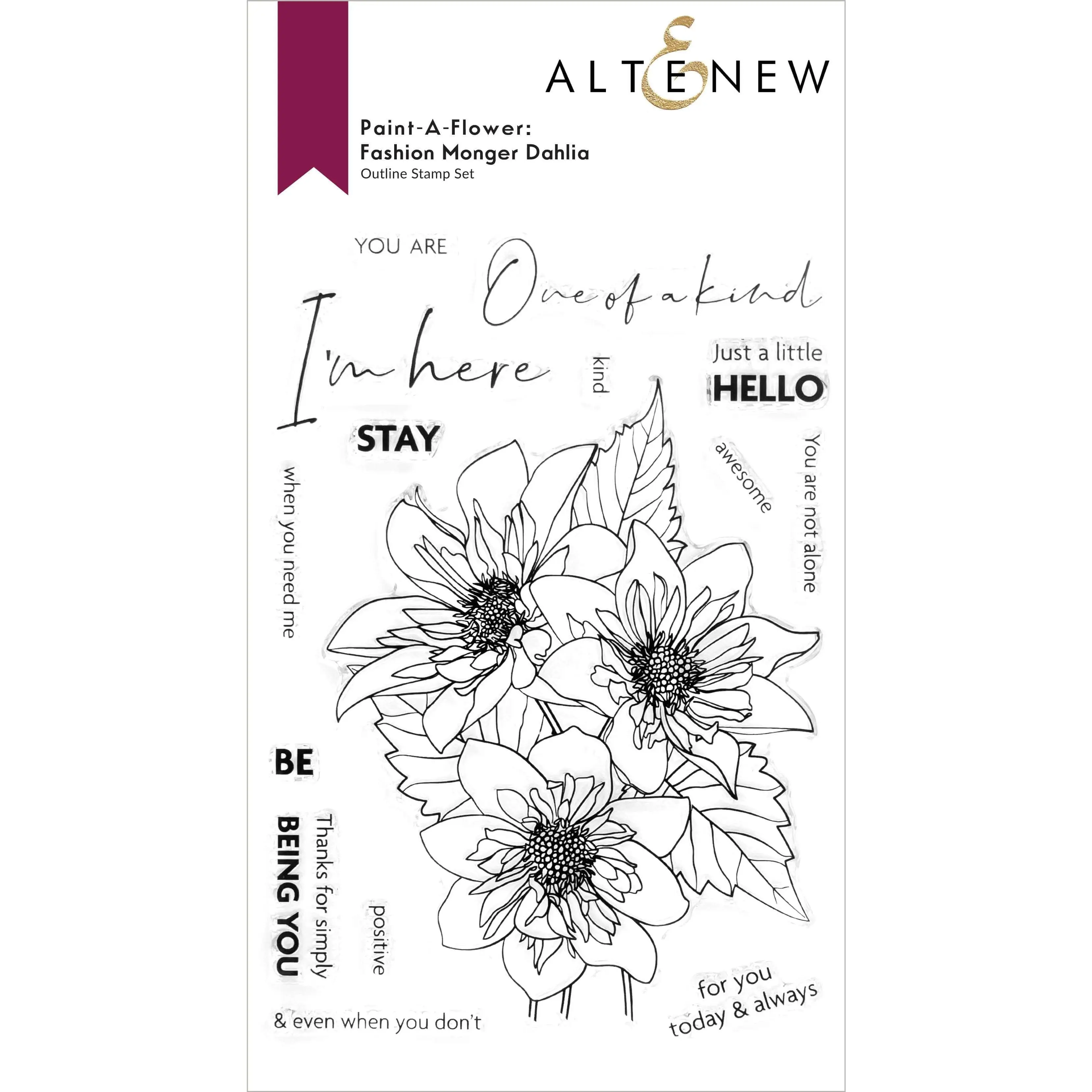 Paint-A-Flower: Fashion Monger Dahlia Outline Stamp Set