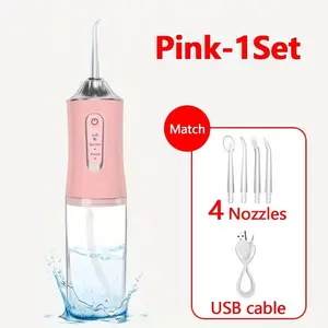 Wireless Dental Water Flosser with 3 Modes, Portable Lightweight Oral Irrigator with 4 Nozzles, Rechargeable Teeth Cleaner for Braces and Gums, Oral Care, Home Travel Use