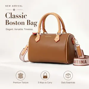 CAITINA 2026 Latest Retro Boston Bag, 2-in-1 Top Handle & Crossbody Bag for Daily & Travel
