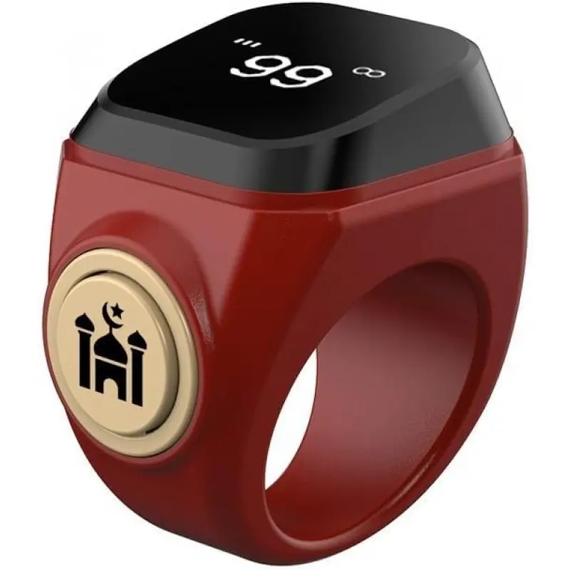 ABS Rechargeable Ring-Shape Zikr & Prayer Tasbih Counter - Smart Wearable Device for Spiritual Use, 99999 Count Range, Efficient Recharging via USB, 40mAh Li-Ion Battery, 3 Sizes (18mm/20mm/22mm), Personalized Fit