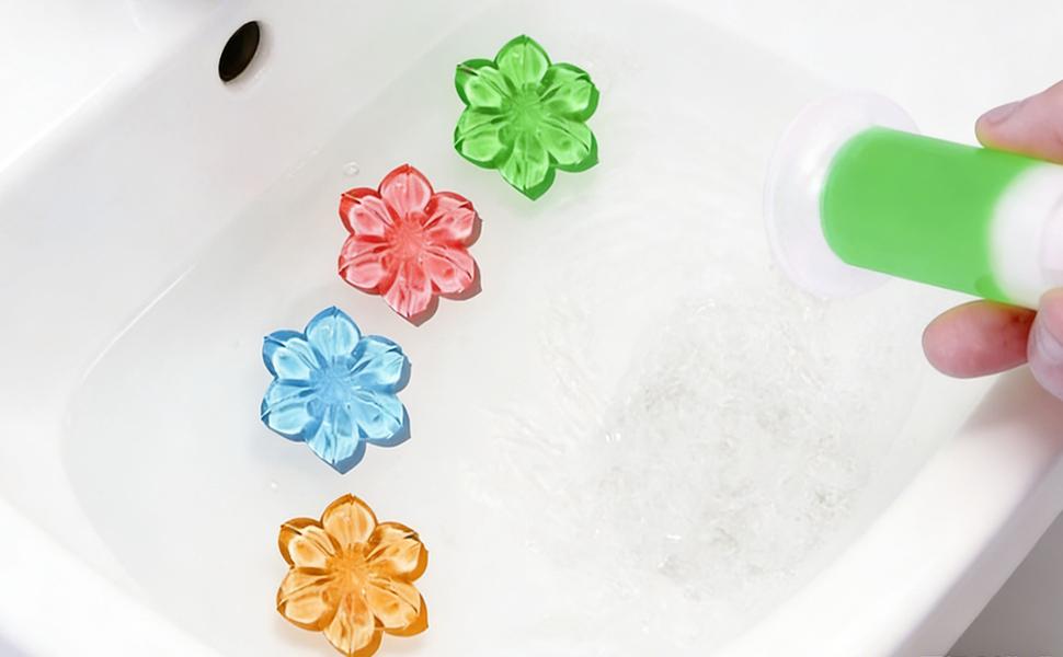 Toilet Bowl Gel Stamp, 42 Flower Scent Stamps, Toilet Cleaner Bowl Gel Stamp, for Three Month ( 3 in 1 Value Pack)