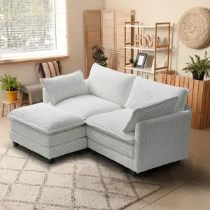 Polar Aurora Modular Sectional Sofa with Free Combination, Oversized Deep Seat Upholstered Corduroy Couch Set for Living Room, Bedroom, Apartment, Office