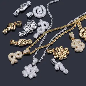Real Gold-Plated Eco-Friendly Metal Iced Out Question Mark Dollar Sign Symbol Pendant Hip Hop IconicStyle for Men Women Trendy Couple Necklace Native Vibe Self-Expression Must-Have Gift FashionJewelry