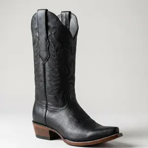 Los Altos Black Cowgirl Boots Snip Toe