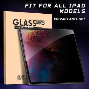 2pcs Anti-Spy Tempered Glass Privacy Screen Protector for iPad 11th/10th/9th/8th/7th/6th/5th/pro/air/mini, Ultra-Clear, Compatible with Apple Pencil