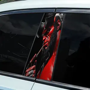 2 pieces of smoking personalized pattern design car sticker, easy to tear and easy to stick B-pillar protective decal, car B-pillar decal accessories, Decal For Cars