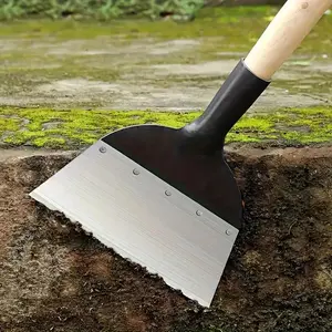 Multifunctional Steel Flat Shovel, Outdoor Garden Cleaning Tool, Ice Shovel, Wall Pig House Cleaner, Farm Weeding Tool, 1 Count