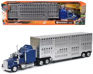 New Ray 1:43 Kenworth W900 Potbelly Livestock Chrome – Blue