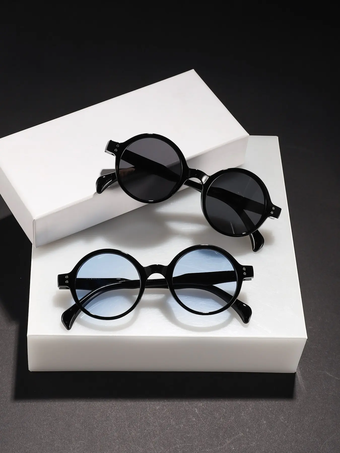 Men's Retro Round Frame Sunglasses, High-Quality Casual Plain Color, Lightweight Durable, Perfect for Street Style & Daily Wear, Vintage Casual Stylish Glasses, Round Shape Sunglasses