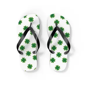 Green Shamrock Pattern Flip Flops | St. Patrick's Day Clover Sandals