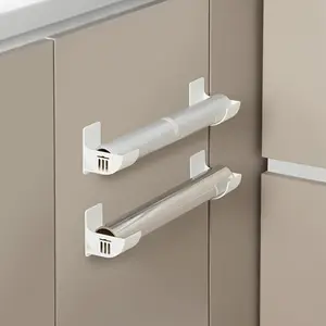 2-Pack Plastic Wall-Mounted Storage Shelves, No Drilling Required, Ideal for Kitchen Organization, Refrigerator, Food Wrap, Trash Bags