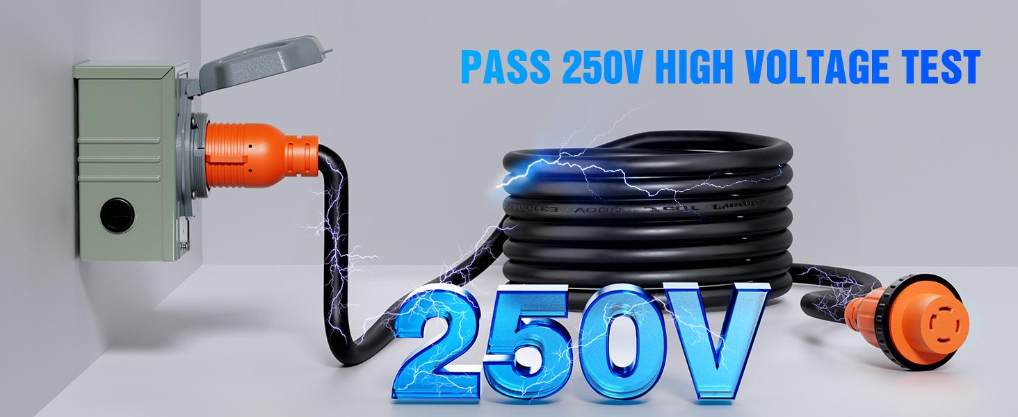 Nilight 30A 100FT Generator Extension Cord Power Inlet Box with Locking Connector 125/250V 7500W 10 Gauge STW ETL Listed 4 Prong L14-30P L14-30R Cable for RV Outdoor Use
