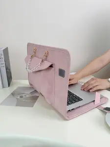 Cute Laptop Case, High-Style Universal Computer Bag, Compatible with Macbook, Lenovo, Dell, Hp, Asus, Xiaomi, Huawei, Lightweight, Office, Travel, School Use, Ideal Gift, Elegant Fashion, Cute Design, Suede Texture