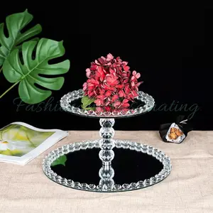 2 Pack | Mirror Glass Cake Stand Dessert Cupcake Stand Kitchen