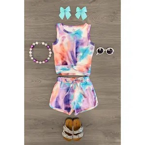 Purple Sunset Tie Dye Short Set