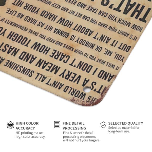 Rocky Balboa Motivational Metal Sign - Inspiring "How Hard You Can Get Hit" Vintage Tin Sign for Home Gym (12x8")