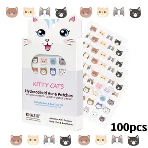Cartoon Cat Pimple Patch, Facial Pimple Patch, Concealing Acne Patch, Ultra-Thin and Breathable, 100pcs, Skin Care Essentials