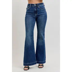 Judy Blue High Waist Trouser Flare Denim Jeans 82637 - Petite