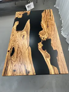 Olive Wood Epoxy Table custom epoxy river slab table, Executive Desk, Custom Large Epoxy River Table, Solid Wood Slabs Table, Large Computer Office Desk Workstation, Business Furniture for Home Office