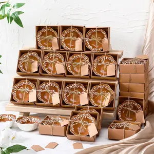 24 Pcs Ceramic Pinch Bowl 3.3 Inch Cielito Lindo Party Favors for Guests Small Mexicanos Ceramic Dipping Bowls Bulk Gifts with Cards for Party Shower Favor (Floar,Brown)