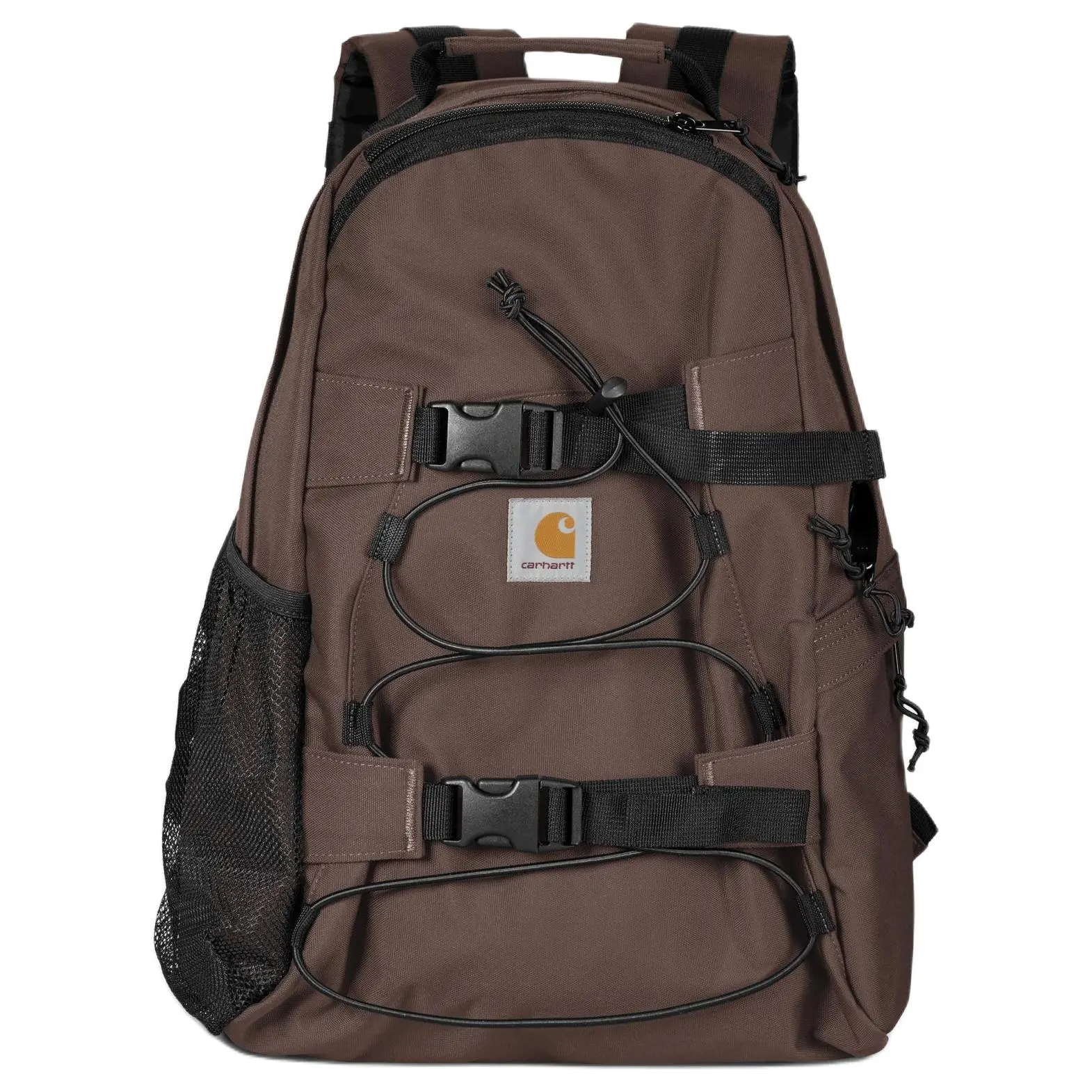 Carhartt WIP Men's Mahogany Polyester Kickflip Logo Zipper Backpack, Casual, Fashion-Durable, Lightweight Daily Use, Casual Backpack, Fashion Durable Backpack