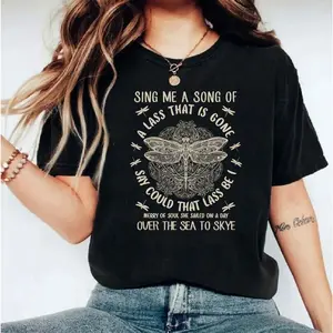 Outlander TShirt Sing Me A Song Dragonfly Celtic Design Outlander Women's Cotton Tshirt Gift For Outlander Fans Birthday Gift For Her Pullover Tee