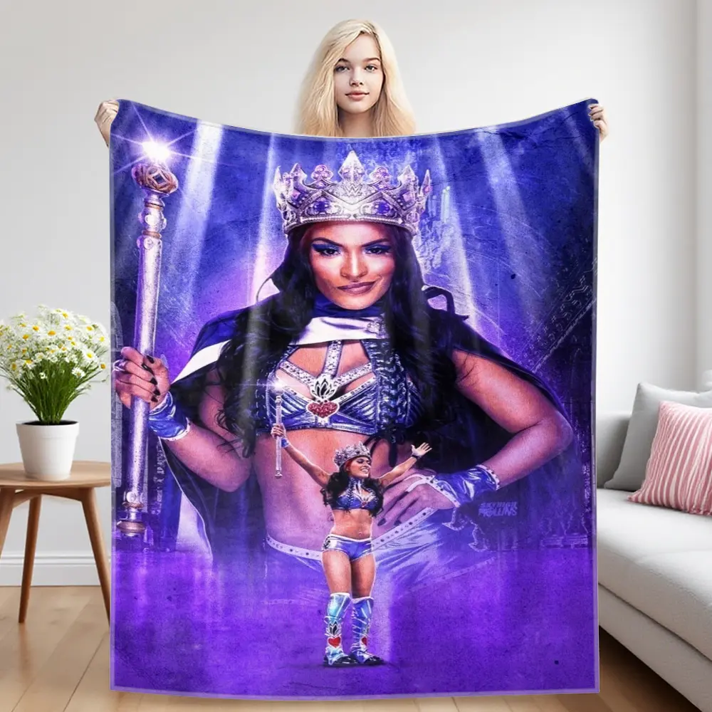 Wrestling Fan Flannel Throw Blanket, Bold Wrestling Diva-Inspired Design, Ultra Soft Breathable Durable All-Season Blanket, Couch Bedroom Decor, Ideal Birthday Christmas Gift for Women’s Wrestling Lovers, Machine Washable